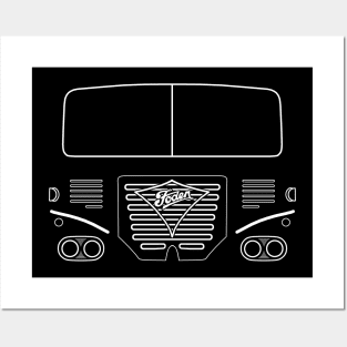 Foden S40 1970s heavy lorry white outline graphic Posters and Art